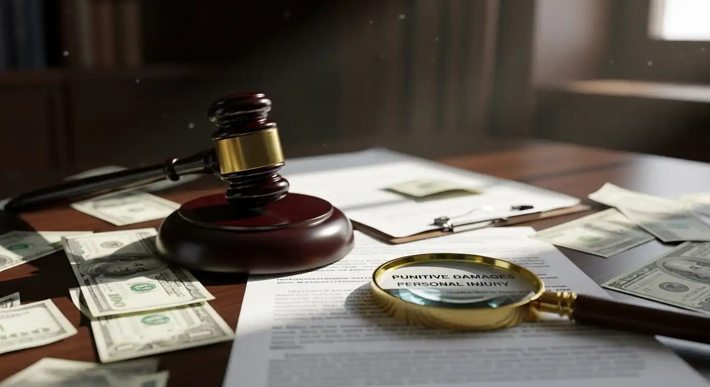 An infographic titled "Economic Damages" illustrating various types of financial recovery, including past and future medical expenses, property loss, lost wages, and loss of earning capacity.